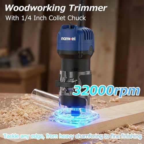 NANWEI 450W Router Tool for Woodworking, Hand Wood Router Tool, 32000rpm Compact Edge Trimmer（No Bits）