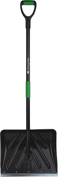 Hooyman Snow Shovel with Heavy Duty Construction, Ergonomic No-Slip H-Grip Handles, Galvanized Steel Blade, Reinforced Head, and Fiberglass Core for Shoveling, Clearing Snow, and Outdoors