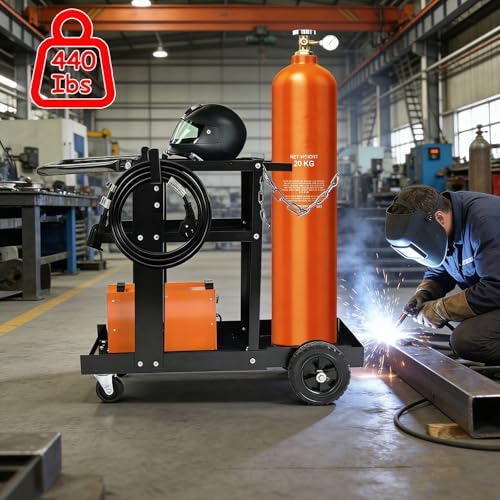 Welding Carts for Mig Welder Cart On Wheels Plasma Cutter Cart Mig Welding Cart with 400 Lbs Weight Capacity and 360° Swivel Wheels