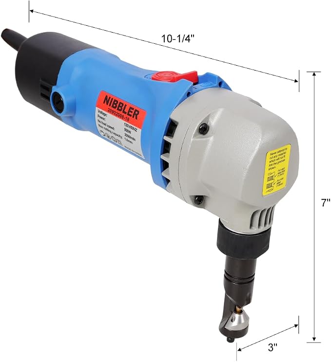 Sheet Metal Nibbler Homonova, Professional Nibbler Metal Cutter Tool, 500W 120V Electric Sheet Cutter with 360 Degree Rotation, 2000RPM Speed, 16 Gauge Cutting Capacity, Precise Efficient Durable