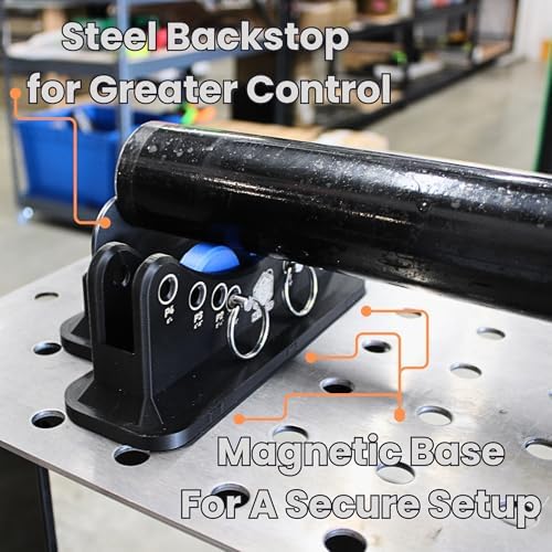 Magnetic Pipe Bevel Roller System for Welding & Fabrication – Adjustable Pipe Sizes, Turning Roller Stand for Grinding, Pipe Prep & Beveling – Fits 1/2" to 10" Pipe by HexPro3D