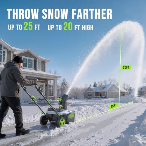 ETOOLAB 40V Cordless Snow Blower 20" Snow Thrower for Driveway/Patio