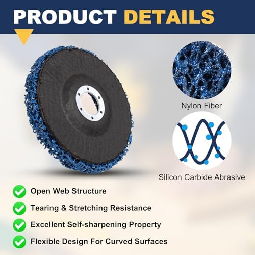 5Pcs 4" x5/8"(Arbor) Paint Stripper Discs for Angle Grinder Blue