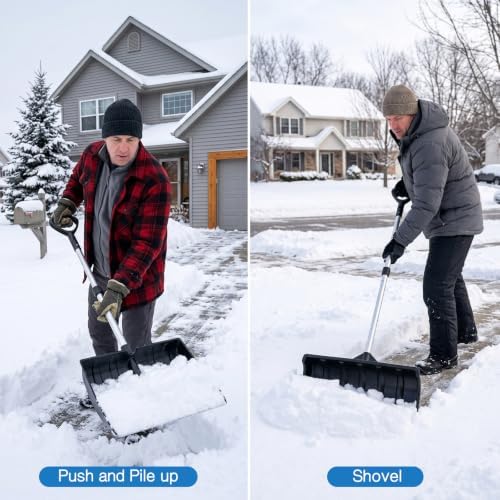 22" Wide Snow Pusher and Snow Scoop Shovel Set
