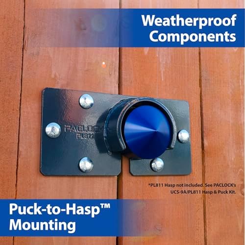 PACLOCK's 9-Series Patented Cone Puck w/Tapped Holes, UCS, High Performance 6-Pin Cylinder, Keyed Differently w/ 2 Keys, Silver