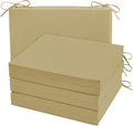 Cozyide Outdoor Chair Cushions, Waterproof Patio Seat Cushions with Adjustable Straps, Square Corner Patio Chair Cushions for Garden, Khaki, 18.5x16x3 Inch (Pack of 4)