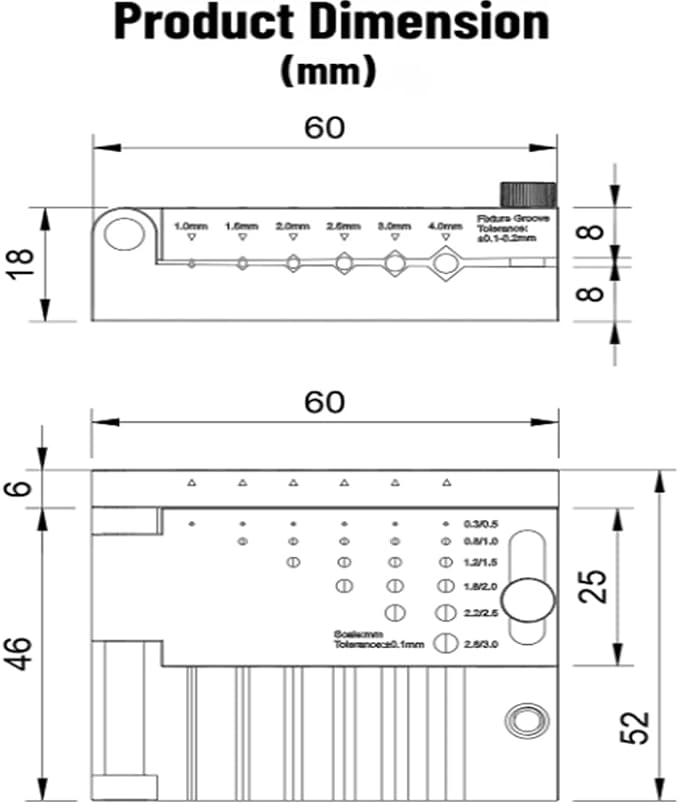 T0012 Round Stick Punching Positioner | Precision Drill Guide Jig for Model Building, Woodworking & DIY |Adjustable Locator with Scales (T0012 + T0012-A)