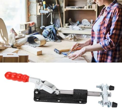 Double Head Toggle Clamp, Dual Head Quick Release Push Pull Clamp with 350kg Clamping Force, 80mm Stroke and 185 Degree Handle Opening for Welding Moulding Fixing Devices