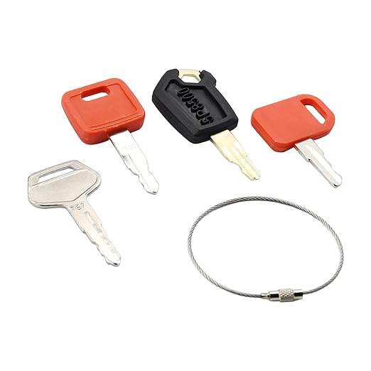 4 Packs Heavy Equipment Ignition Key Compatible with Komatsu John Deere Hitachi Cat