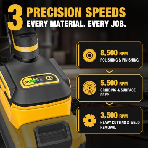 Flathead Angle Grinder for DeWalt 20V MAX Battery (Tool Only)