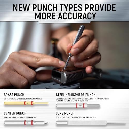 48Pcs Roll Pin Punch Set with Hammer and Bench Block