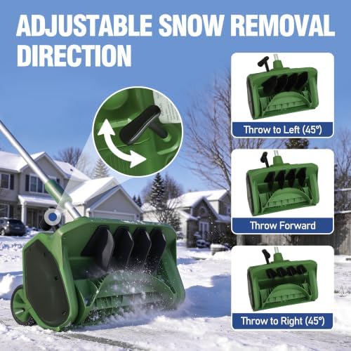 BlueWish 40V Electric Cordless Snow Blower, 17 Inch Battery Snow Thrower