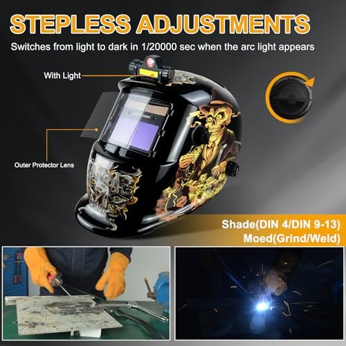 TRQWH Welding Helmet Auto Darkening Welding Hood with Welding Gloves