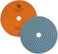 PPW122D Diamond Polishing Pads 4" For Concrete Terrazzo Marble Stone Granite Countertop Floor Wet Polishing, Grit 200 - Pack of 2