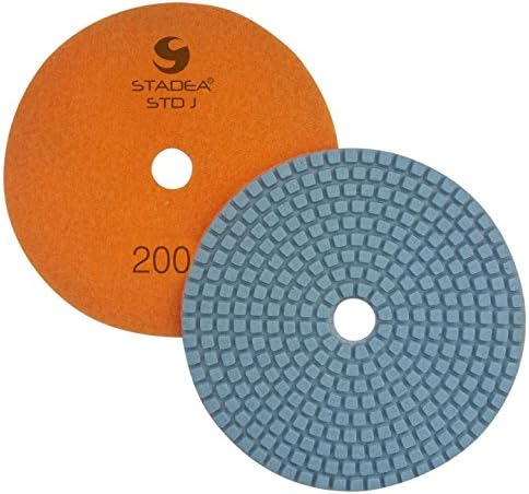 PPW122D Diamond Polishing Pads 4" For Concrete Terrazzo Marble Stone Granite Countertop Floor Wet Polishing, Grit 200 - Pack of 2