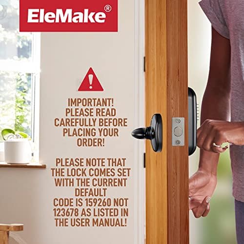 Keyless Entry Keypad Deadbolt - Digital & Mechanical Door Lock, Low Power Risk-Free (Black)