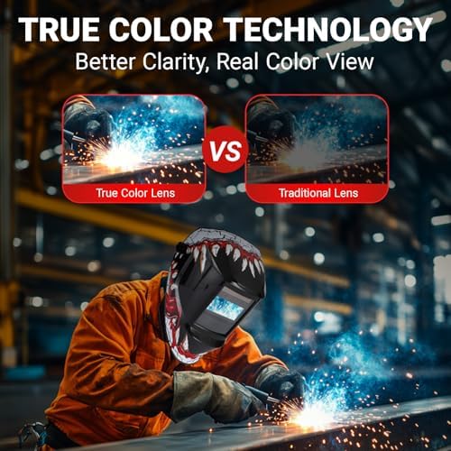 Solar Battery Powered 3.94''X1.93'' Large View Wide Shade 4/9-13 for TIG MIG ARC Cool Welder Mask Hood Helmet