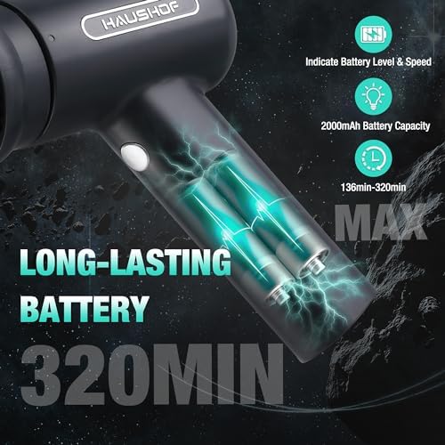 HAUSHOF Cordless Spin Scrubber with 7 Replaceable Heads & 3 Speeds
