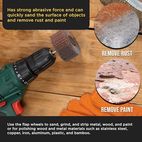 Dura-Gold 40-Piece Flap Wheel Sander Set with 1/4" Shank - 80 Grit Aluminum