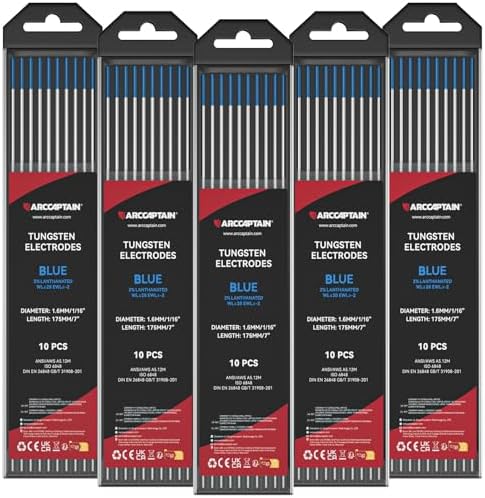 ARCCAPTAIN TIG Tungsten, TIG Welding Tungsten Electrode Blue 2% Lanthanated