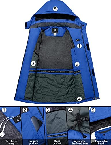 GEMYSE Men's Winter Ski Jacket Waterproof Snow Coat with Detachable Hood