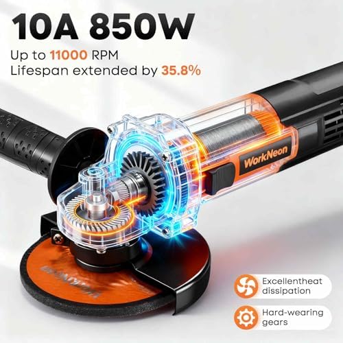 Angle Grinder 4-1/2" 850W Electric Metal Power Grinder Tool Kit