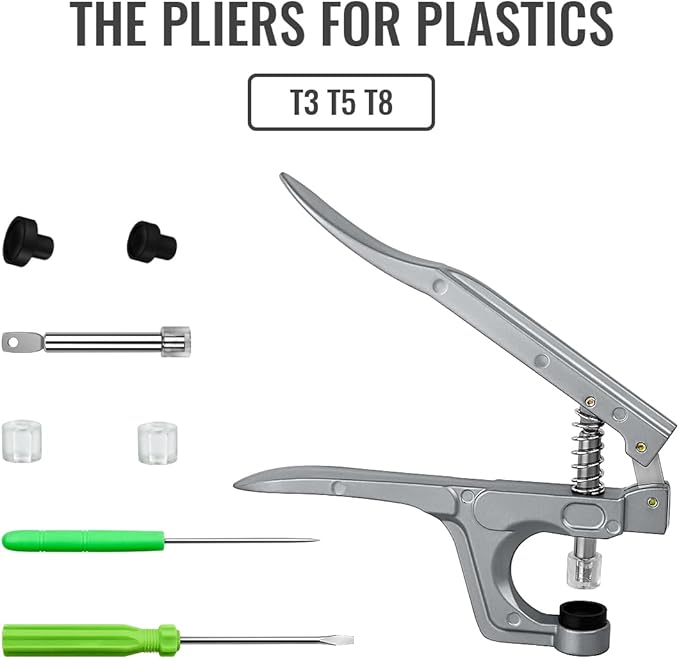 Snap Pliers for Crafts Clothing, Hand-held Pliers Tool for Snaps Buttons, No-Sew Button Snap Fastener Press Attacher Punch for T3 T5 T8 Snaps