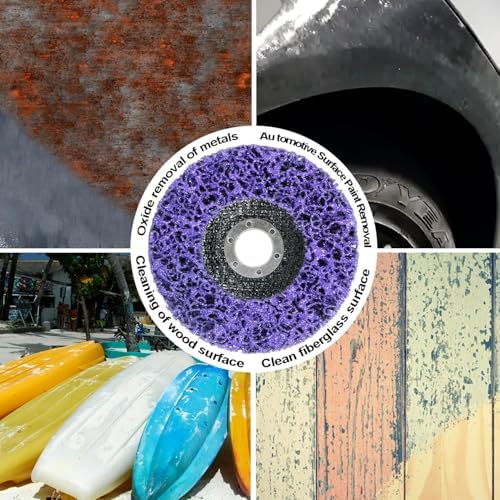 Paint Stripping Discs 12-Pack, 4-1/2" Purple Strip Disc Wheel for Angle Grinder, Ideal for Paint, Rust, and Grime Removal, Metal and Wood Stripping