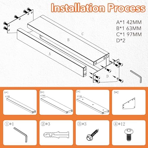 4Pcs Wall Mount Tool Organizer Set,Include Screwdriver Organizer,9mm-24mm Wrench Holder,Pliers Holder,Hammer Rack,Galvanized Steel Hand Tool Storage for Workshop,Shed,Garage,Home