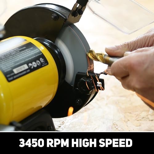 Woodskil 6" 1/2HP High Speed Bench Grinder for sharpening,CSA Listed