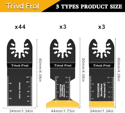 Trivd Frol 50PCS Titanium Multitool Blades for Wood Plastic Nails Metal