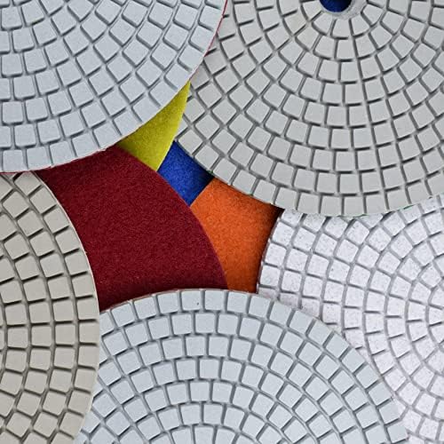 7 Step 7" Wet Diamond Polishing Pads Abrasive Set, Great for Granite Travertine Marble Stone