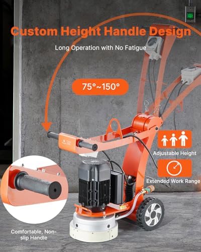 VEVOR Electric Concrete Floor Grinder 10 inch, Walk-Behind Grinder 1.7 HP