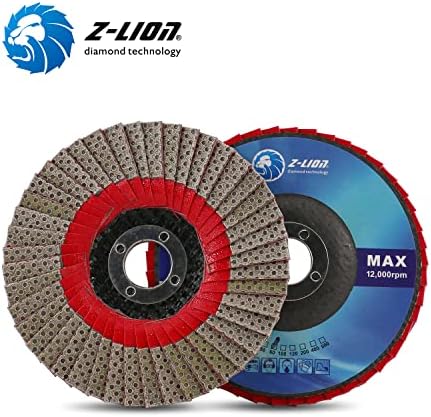 Z-LION 2 Pcs 4" Flap Sanding Disc Diamond Electroplated Grit 60 Sanding Sandpaper Wheel