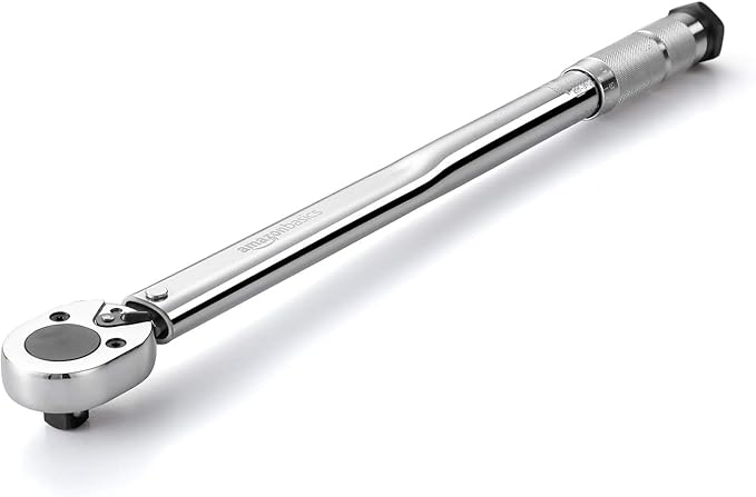 Amazon Basics 1/2-Inch Drive Click Heavy-Duty Torque Wrench with Audible Click, High Accuracy, 25-250 ft-lb, 33.9-338.9 Nm