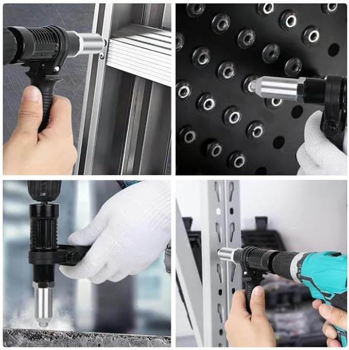 Professional Electric Rivet Gun Adapter Kit, Electric Rivet Adapter for Drill, Electric Rivet Nut Gun Drill Adapter, Practical Power Tool Accessories