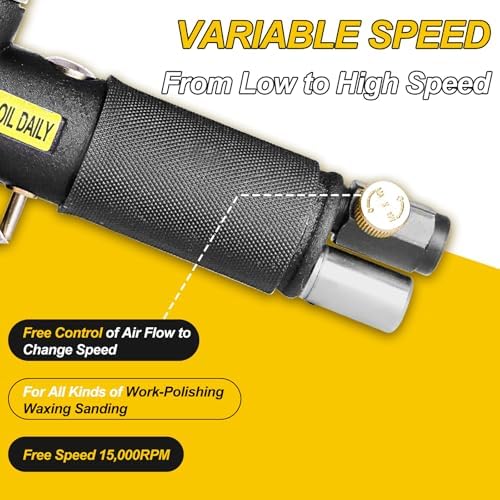Mini Air Sander,Random Orbital Air Sander Kit,Mini Pneumatic Sander for auto sanding tools kits with 1/2/3inch Polishing Sponge & Wool Pads Sandpapers (1"2"3" Buffer&Sander Kit)