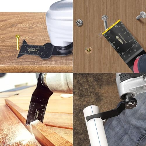 32PCS Multitool Blades kit Includes Titanium Multi Tool Blades Use in Wood Plastics Metal Cutting Removing Oscillating Blades with Quick Release Ideal Oscillating Tools Name Brands Replacement Blades