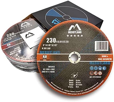 Merryland 25 Pack Cut Off Wheel 9 inch 1/8 Metal Iron Steel Cutting Disc