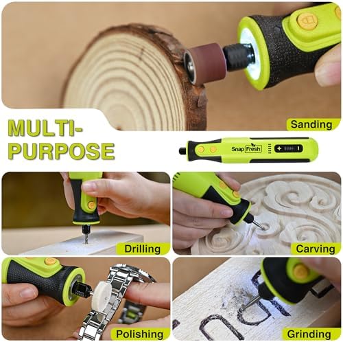 SnapFresh 8V Cordless Rotary Tool Kit, 28, 000 RPM, 46 Accessories