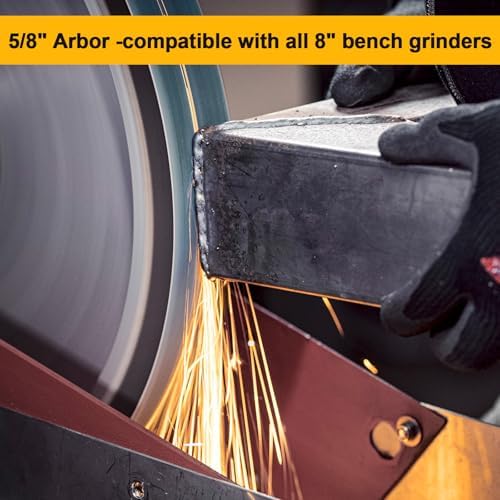 CBN Grinding Wheel 8 inch, Dia x 1 Inch Wide x 5/8" Arbor, Suitable for Sharpening Woodturning Tools, High Speed Steel Tools, 8 inch Bench Grinders 600 Grit