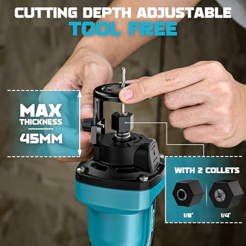 Ecarke Cordless Drywall Cut-Out Tool, Brushless Rotary Drywall Saw Compatible with Makita 18V Battery,6-Speed 30000 RPM Drywall Cutter for Sheetrock, Plywood & Wood (Tool Only)