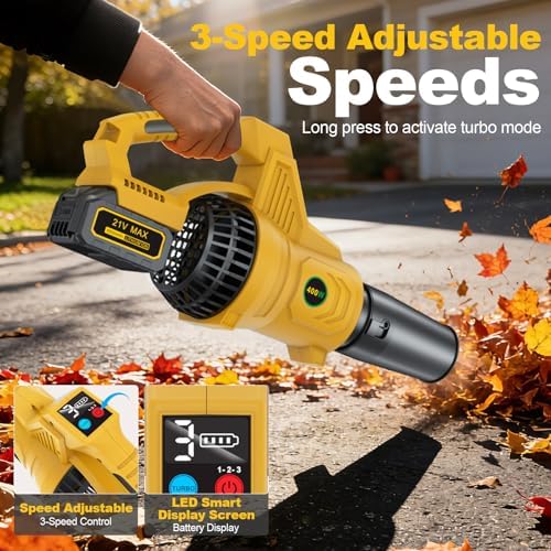 Cordless Leaf Blower, 750 CFM Electric Blower with 2 x 6.5Ah Batteries