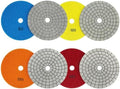 4PCS Electroplated Diamond Sanding Pad, 60#/100#/200#/400# Grit 6inch 150mm Grinding Disc Hook and Loop Backing for Stone Tile Glass Trimming & Metal Polishing & Wood Sanding