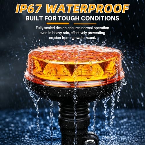 1Pcs Led Beacon Light Amber Strobe Lights with L Shape Metal Bracket
