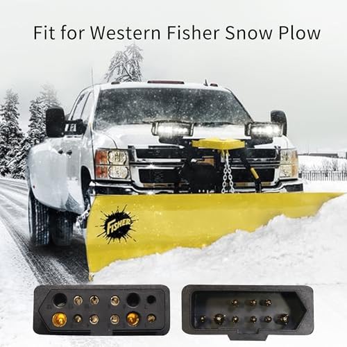Snow Plow for Truck - Western Fisher Snow Plow Repair Harness Kit Replace 49317 22335K 49308 22336K with Dust Cover 9 Pin Truck Side Repair Harness Cover Included