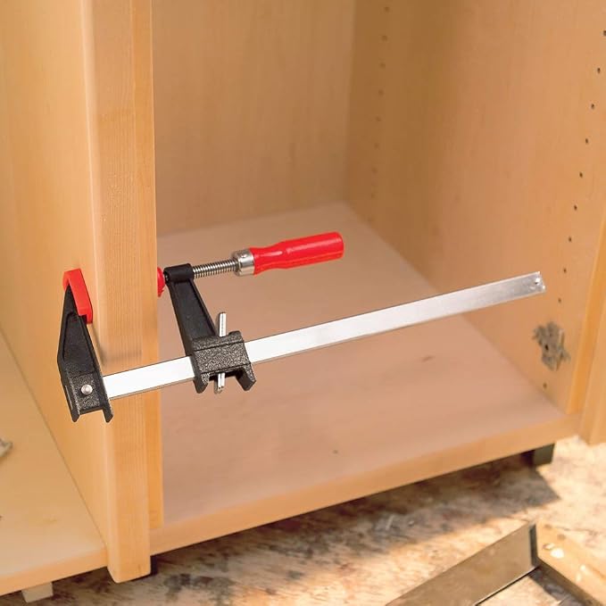 Bessey Clutch Style Bar Clamps - 18 In 1200 lb - GSCC5.018- Woodworking Clamps with Ergonomic Handle, Non-Marring Pads, Durable Cast-Iron Jaws & Serrated Rail for Carpentry & Cabinetry
