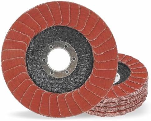 4.5" x 7/8" Premium Ceramic Flap Discs, 80+ Grit Grinding Wheels 5 Pack