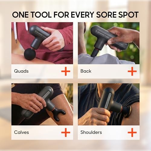 Sharper Image Powerboost Move Mini Percussion Massage Gun, Powerful & Quiet
