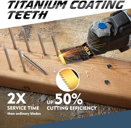 KELIN 32pcs Titanium Oscillating Tool Blades, Universal Multitool Blades